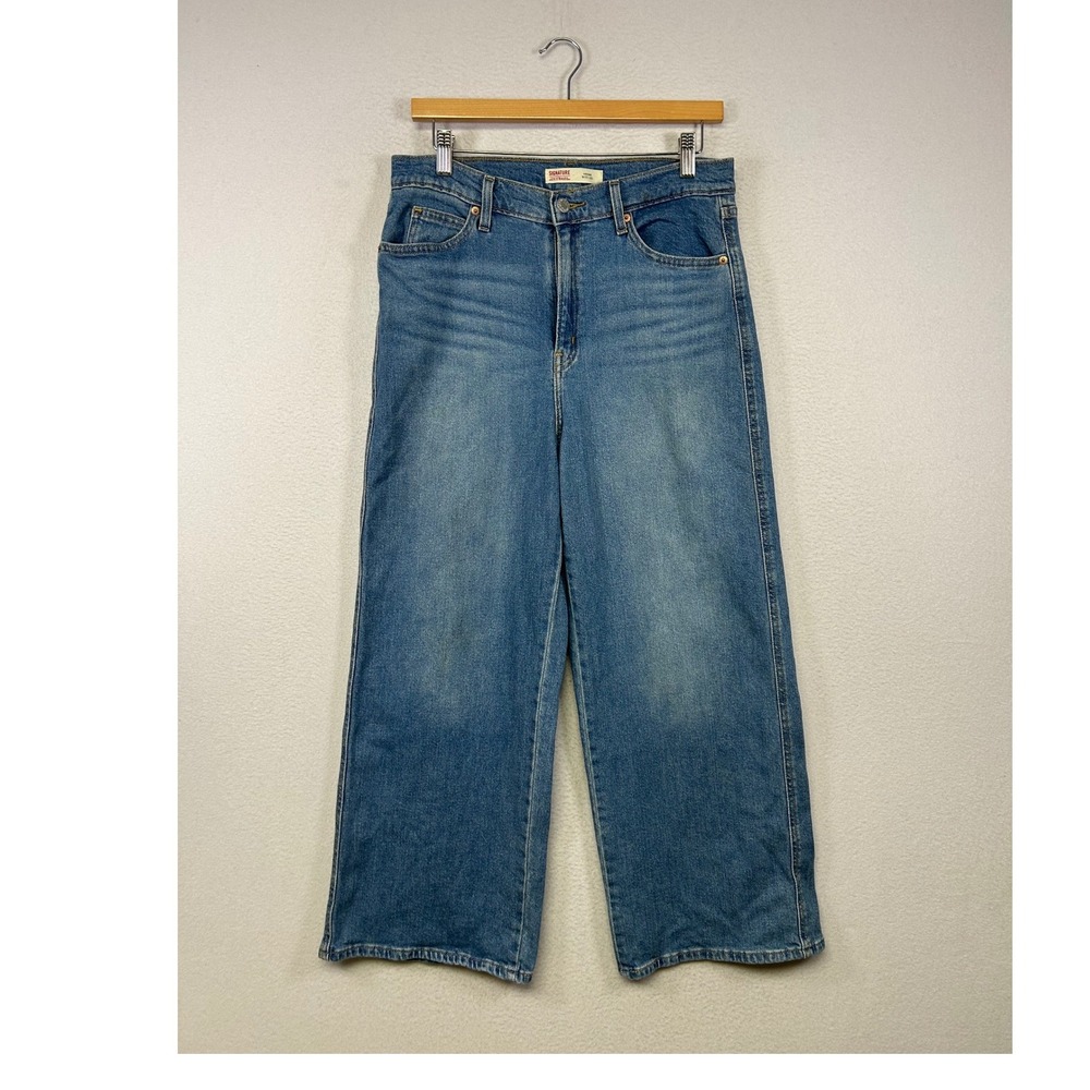 Boho Retro Signature by Levi Strauss Womens 8 Blue High Rise Wide Leg Jeans